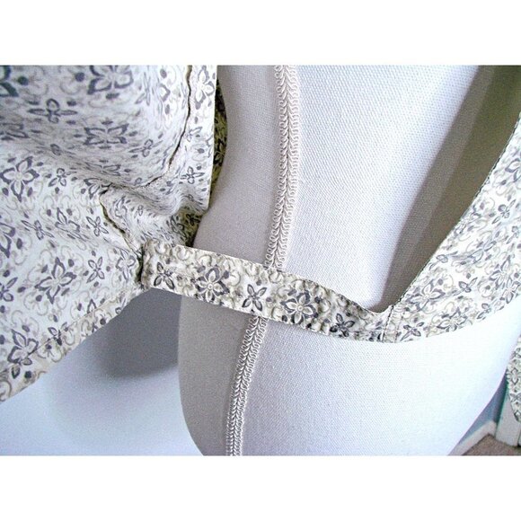 Faded Glory Cropped Wrap Side Tie Sleeveless Blouse 100% Cotton Beige White Sz L - Picture 6 of 12